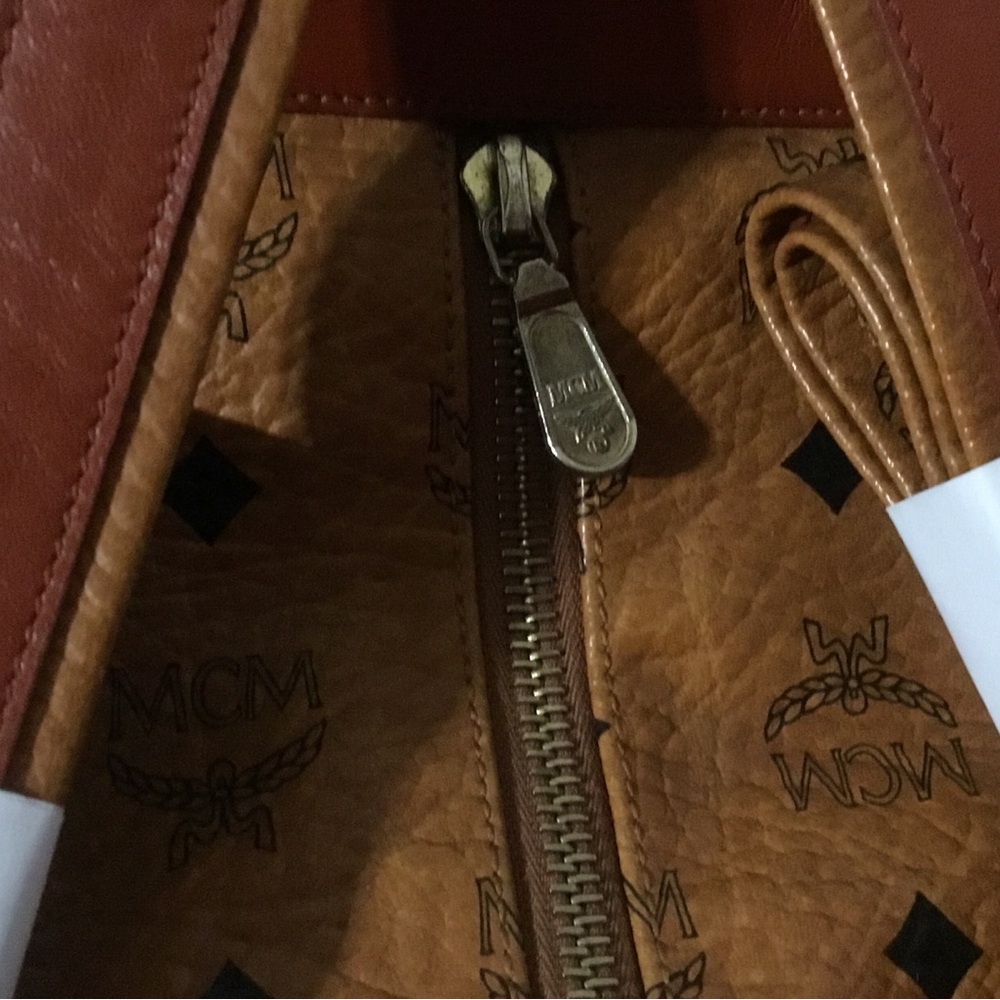 Authentic MCM Cognac Backpack Drawstring with Logo Print - Picture 16 of 16